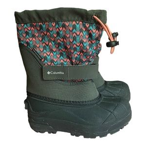 Columbia Kids Rain & Snow Boots - Green and Pink